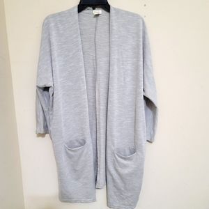 DONNI.‎ Striped Ribbed Open Cardigan Sweater, size OSFA, Gray